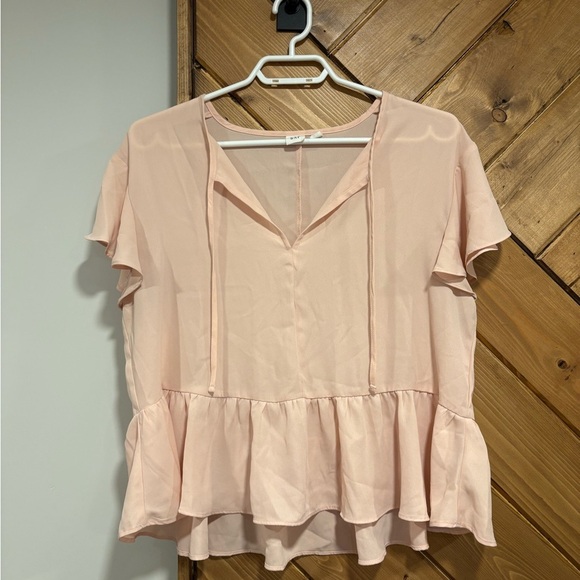 GAP Pink Peplum Cap Sleeve Blouse - Picture 1 of 4